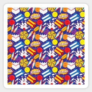 Strike Bowling Pins Pattern Sticker